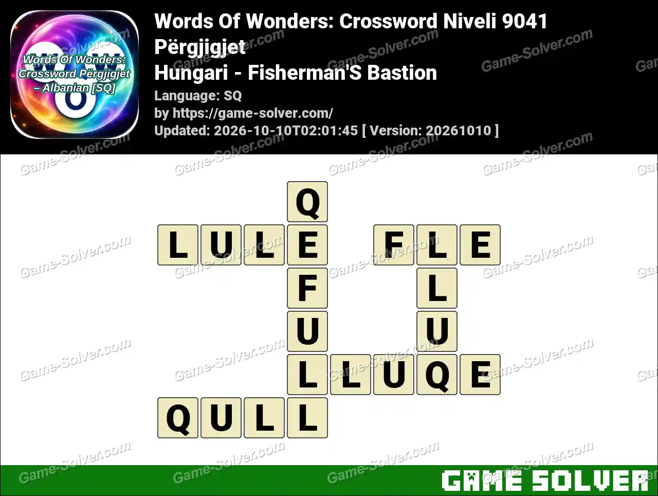 Words Of Wonders: Crossword Niveli 9041 Përgjigjet – Hungari – Fisherman’S Bastion